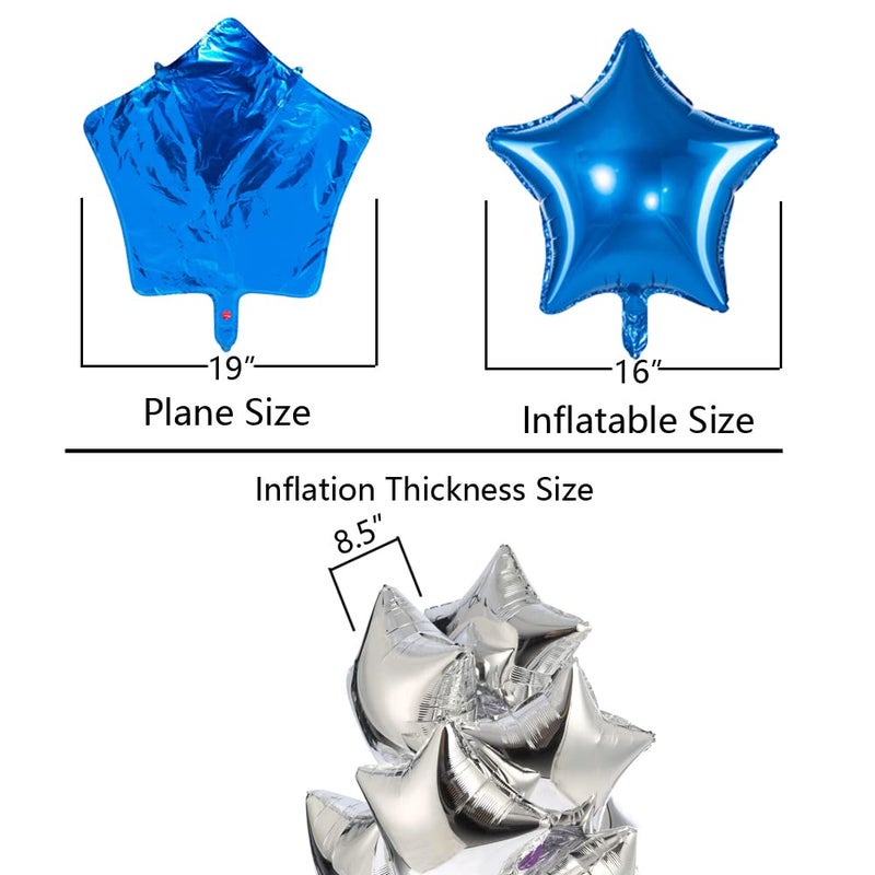 Adeer Blue Star Balloon 18 Inches Foil Balloons Mylar Helium Balloons for Birthday Party Wedding Baby Shower Decorations, Pack of 20 - Image 3